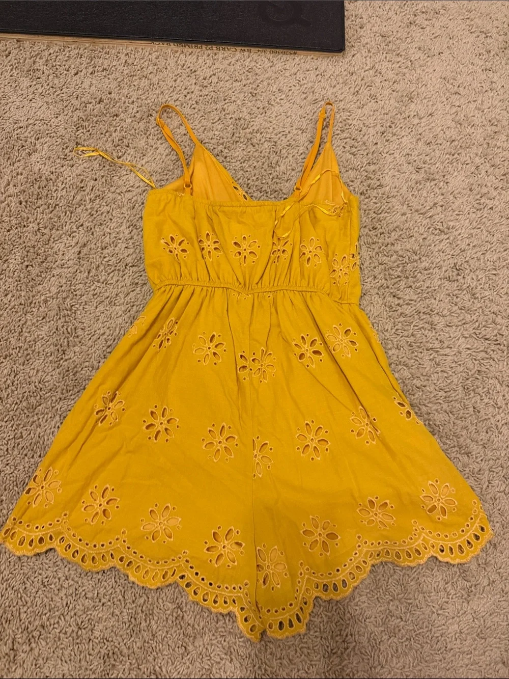 Yellow Eyelet Sundress Romper - Women
